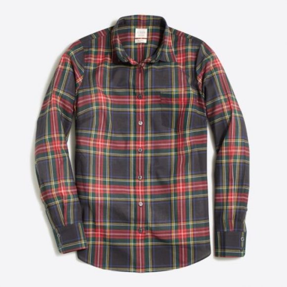 J. Crew Factory Tops - J. Crew Factory Classic Tartan Button Down